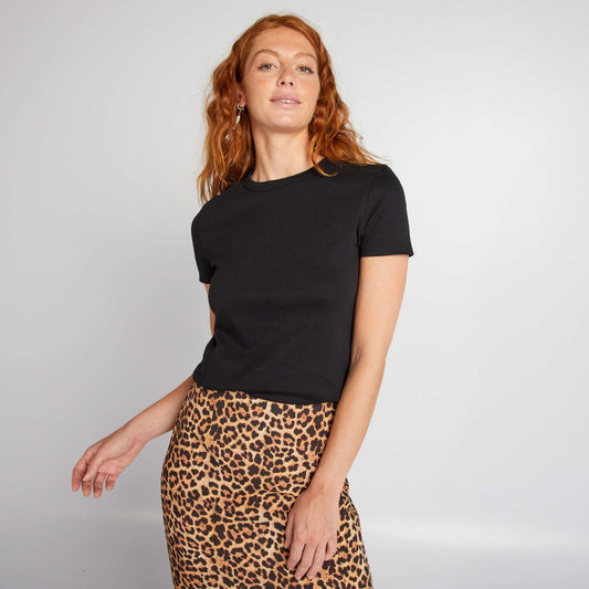 T-shirt en coton pais noir