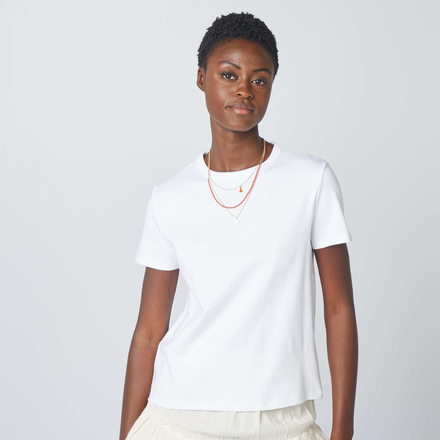 T-shirt en coton  pais blanc