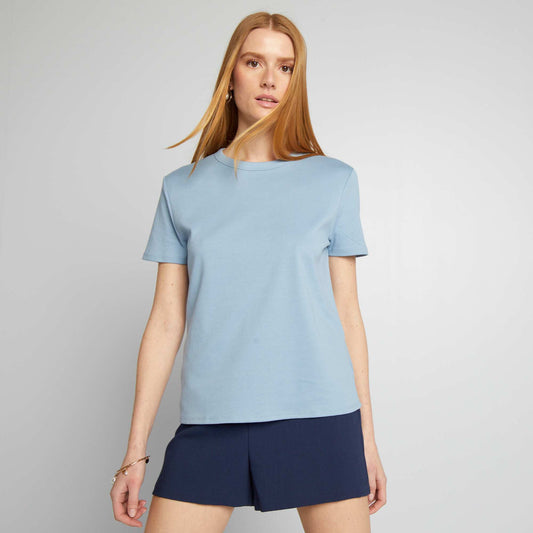 T-shirt en coton pais Bleu