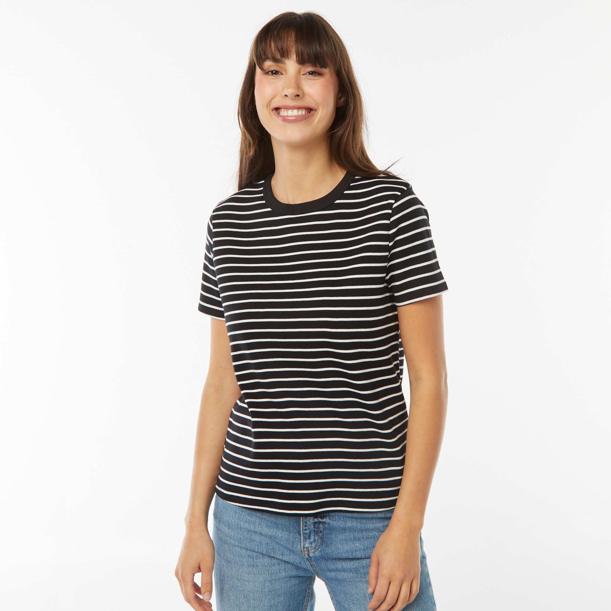 T-shirt en coton épais NOIR/BLANC