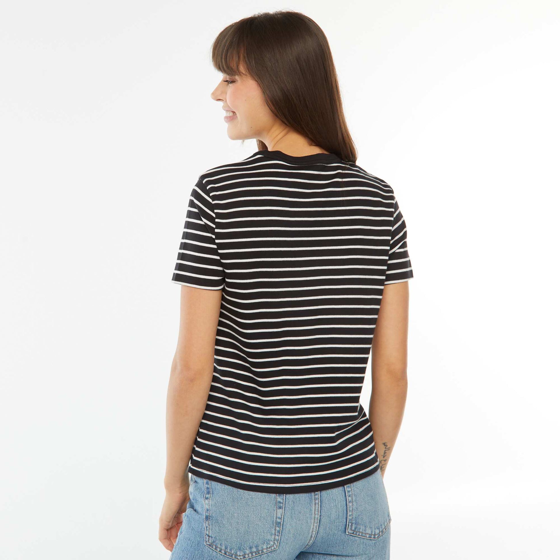 T-shirt en coton épais NOIR/BLANC