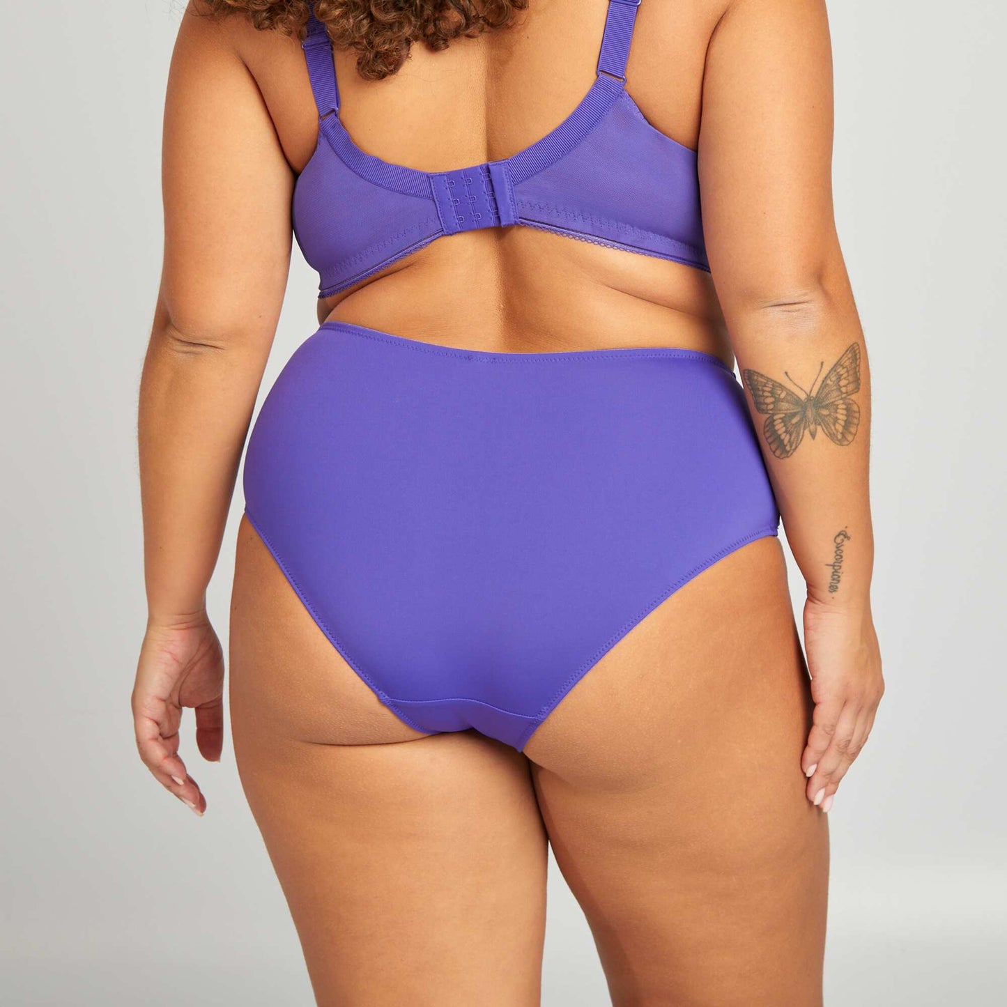 Culotte haute en microfibre avec dentelle Violet