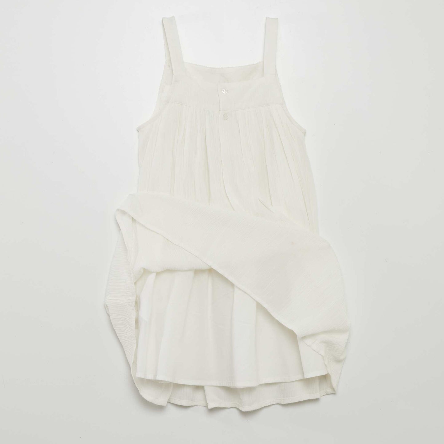 Robe fluide en cr pe blanc