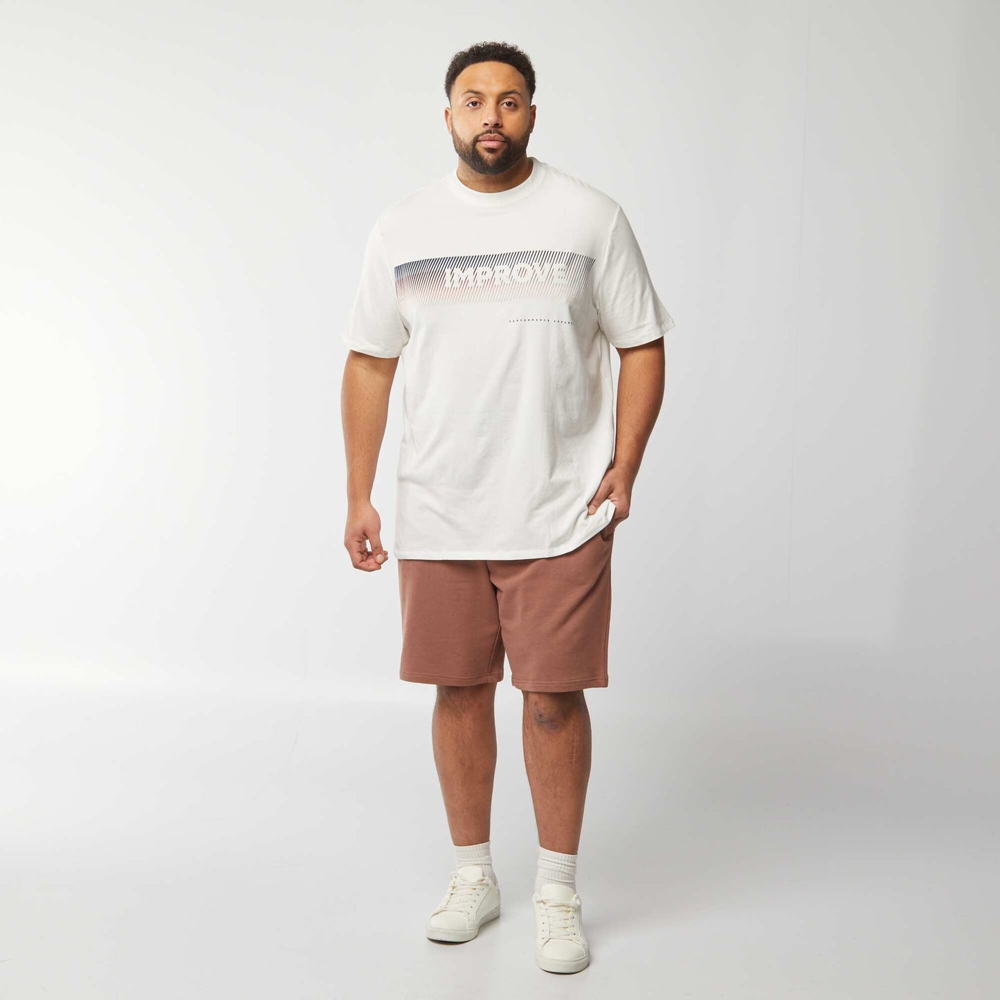 T-shirt à message en coton BLANC