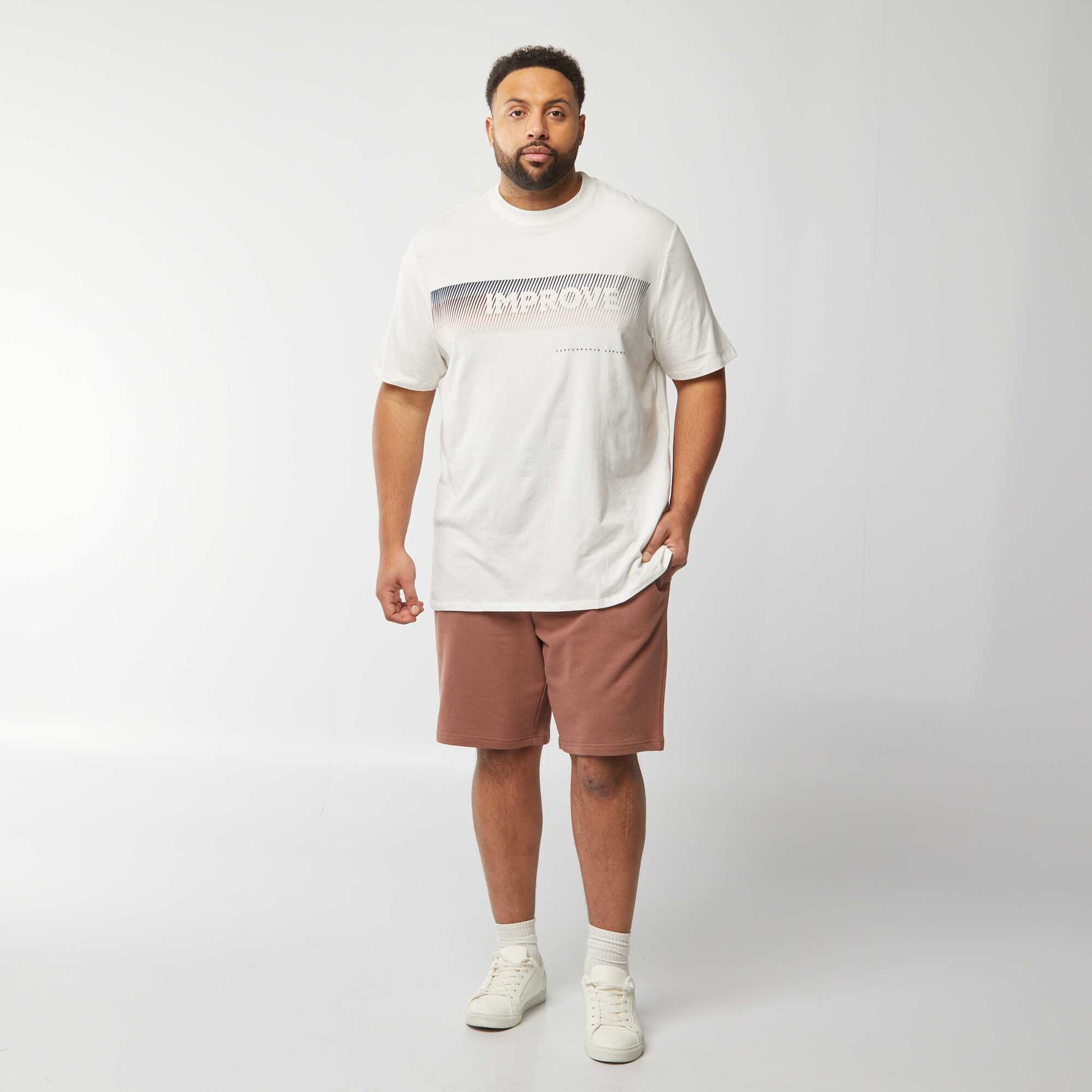 T-shirt à message en coton BLANC