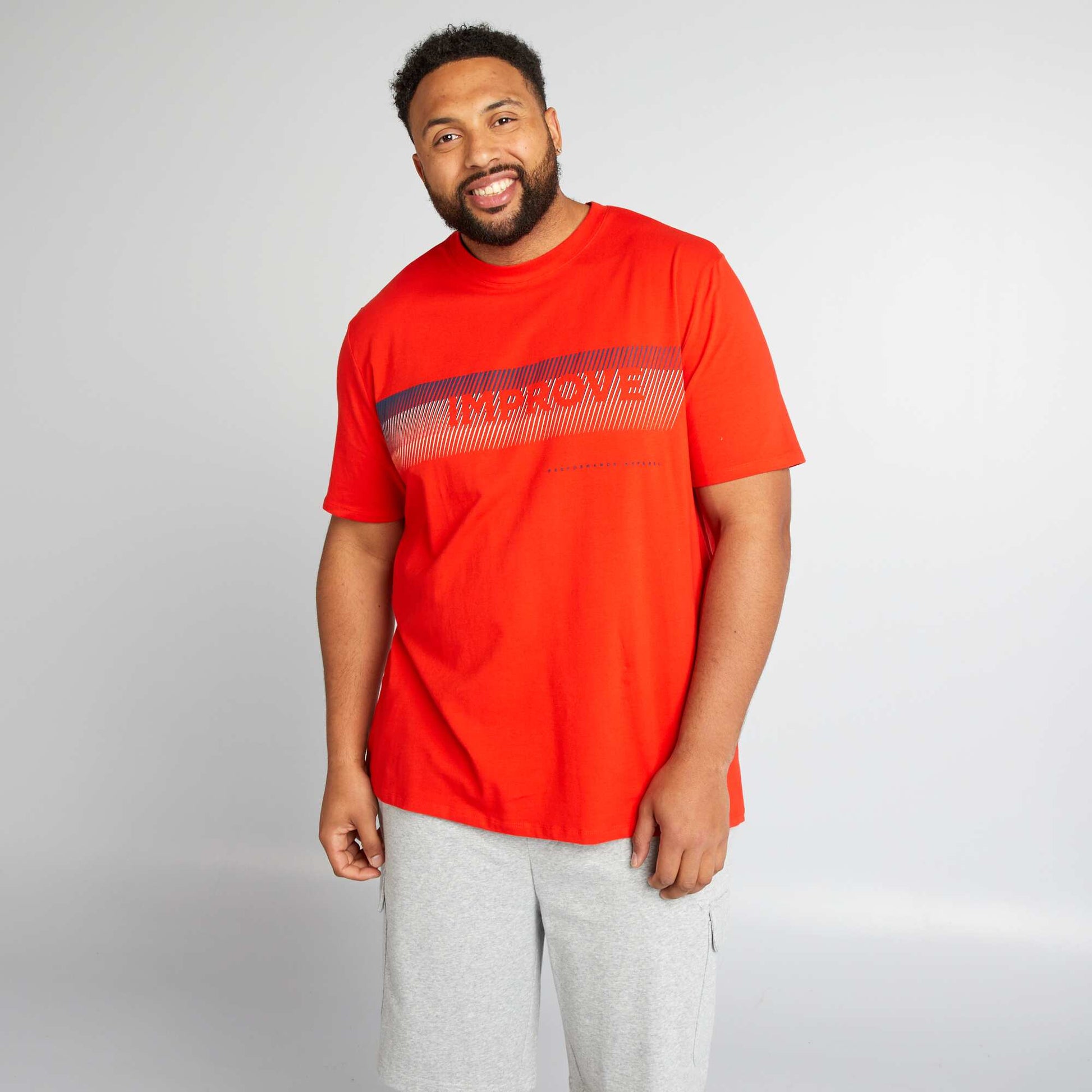 T-shirt message en coton Rouge