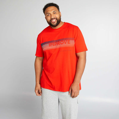 T-shirt message en coton Rouge