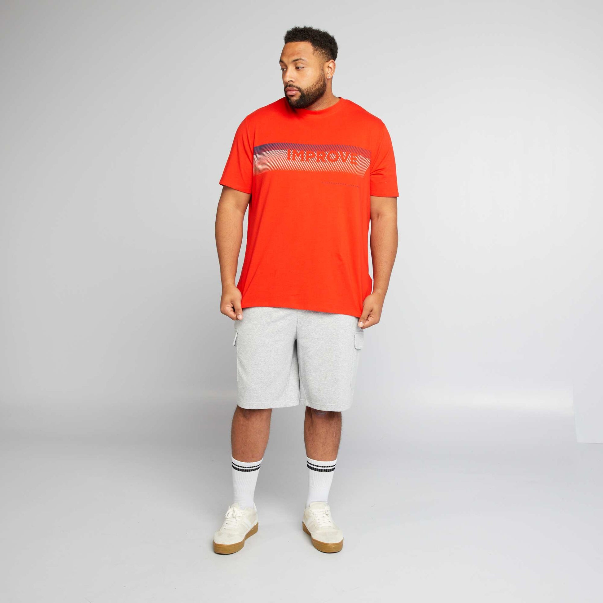 T-shirt message en coton Rouge