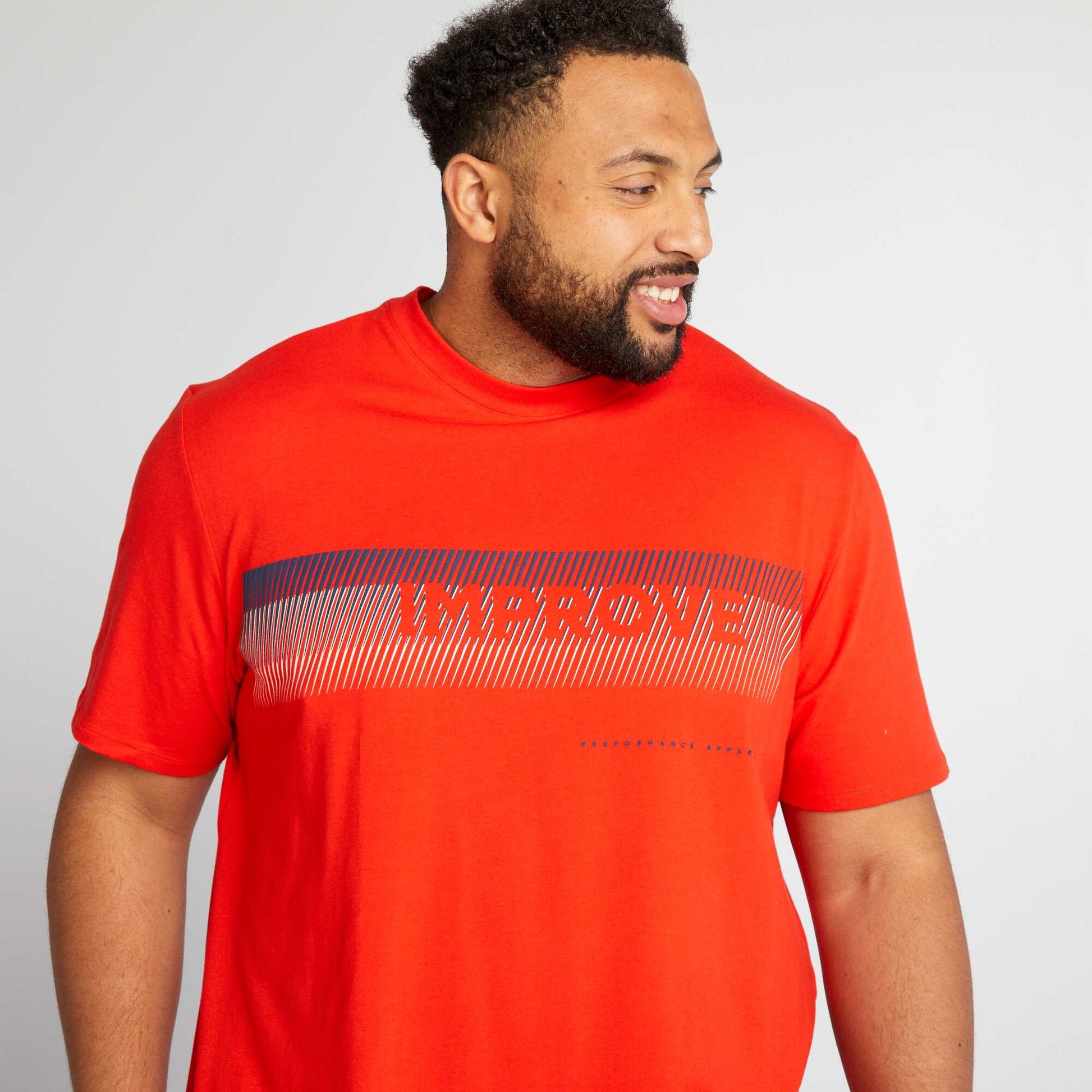 T-shirt message en coton Rouge