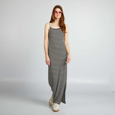 Robe longue ray e en maille Ray noir