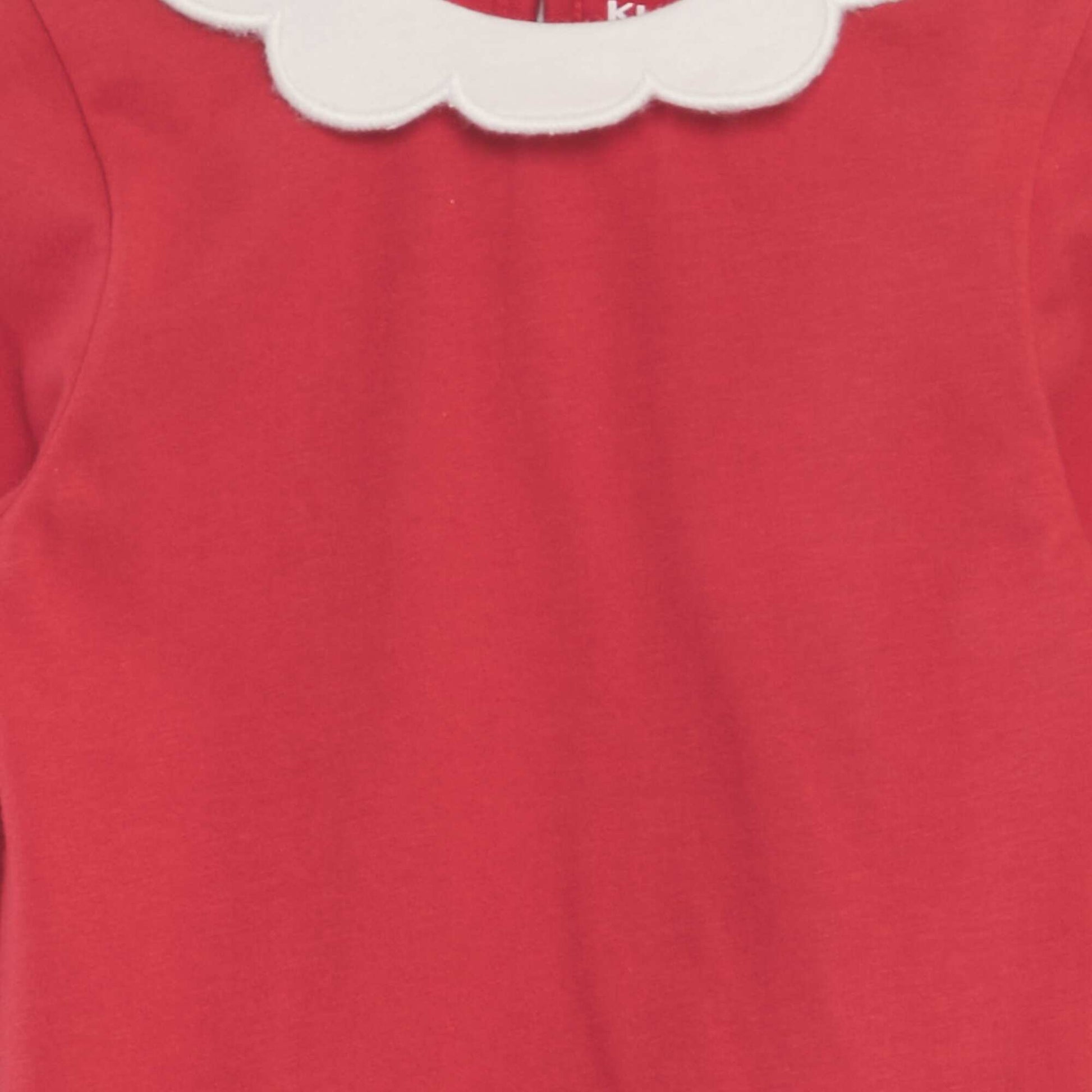Tee-shirt manches longues col ondul Rouge