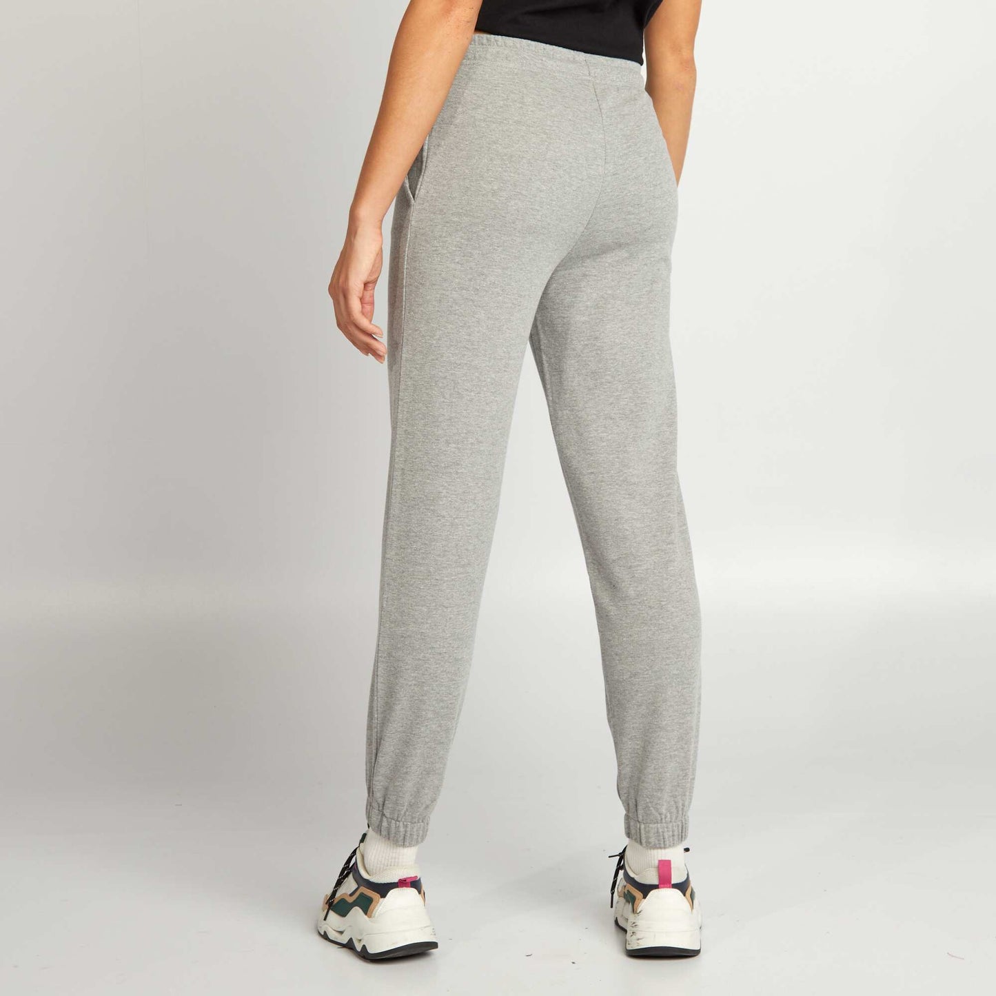 Jogging uni en molleton fin Gris