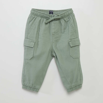 Pantalon jogger avec poches rabat Vert