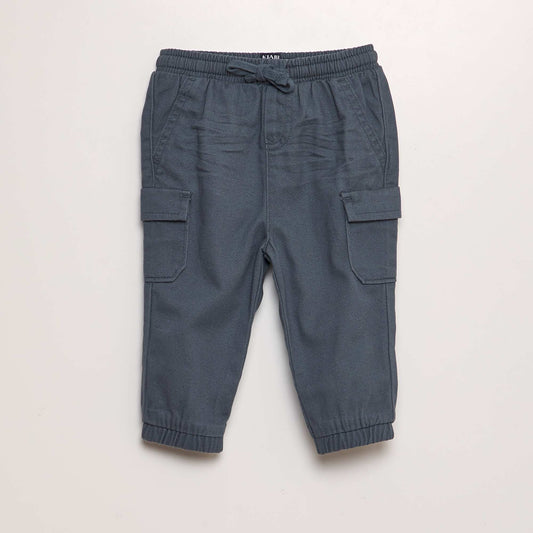 Pantalon jogger avec poches   rabat bleu