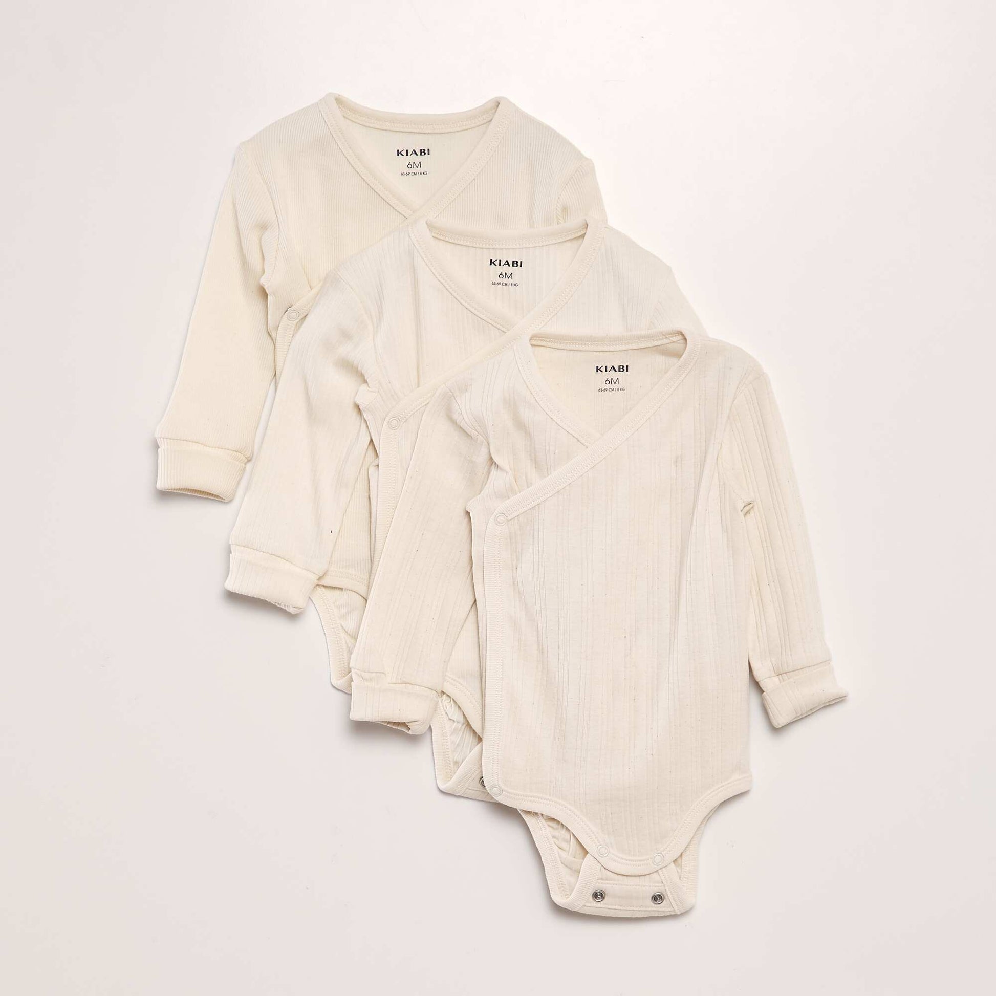 Lot de 3 bodies volutif Beige