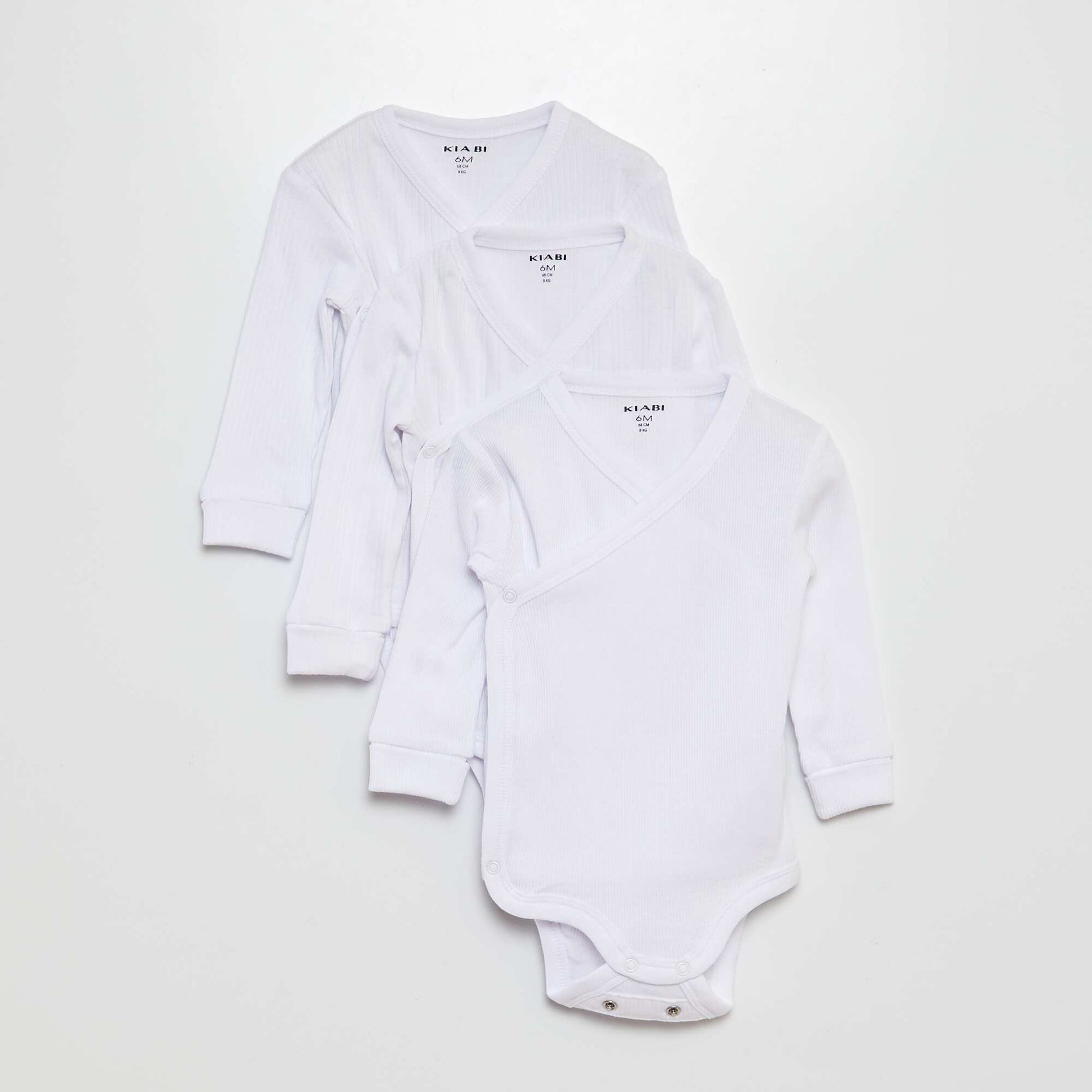 Lot de 3 bodies évolutif BLANC