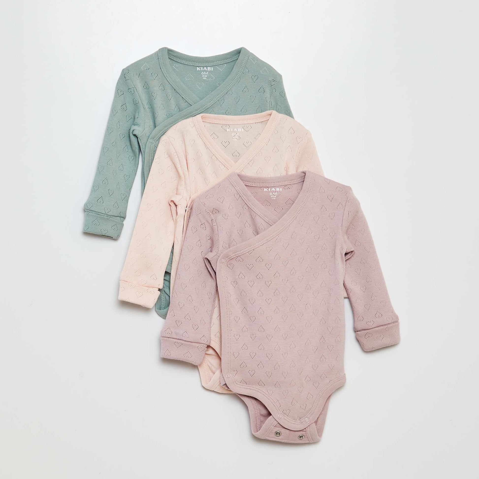 Lot de 3 bodies évolutif Rose