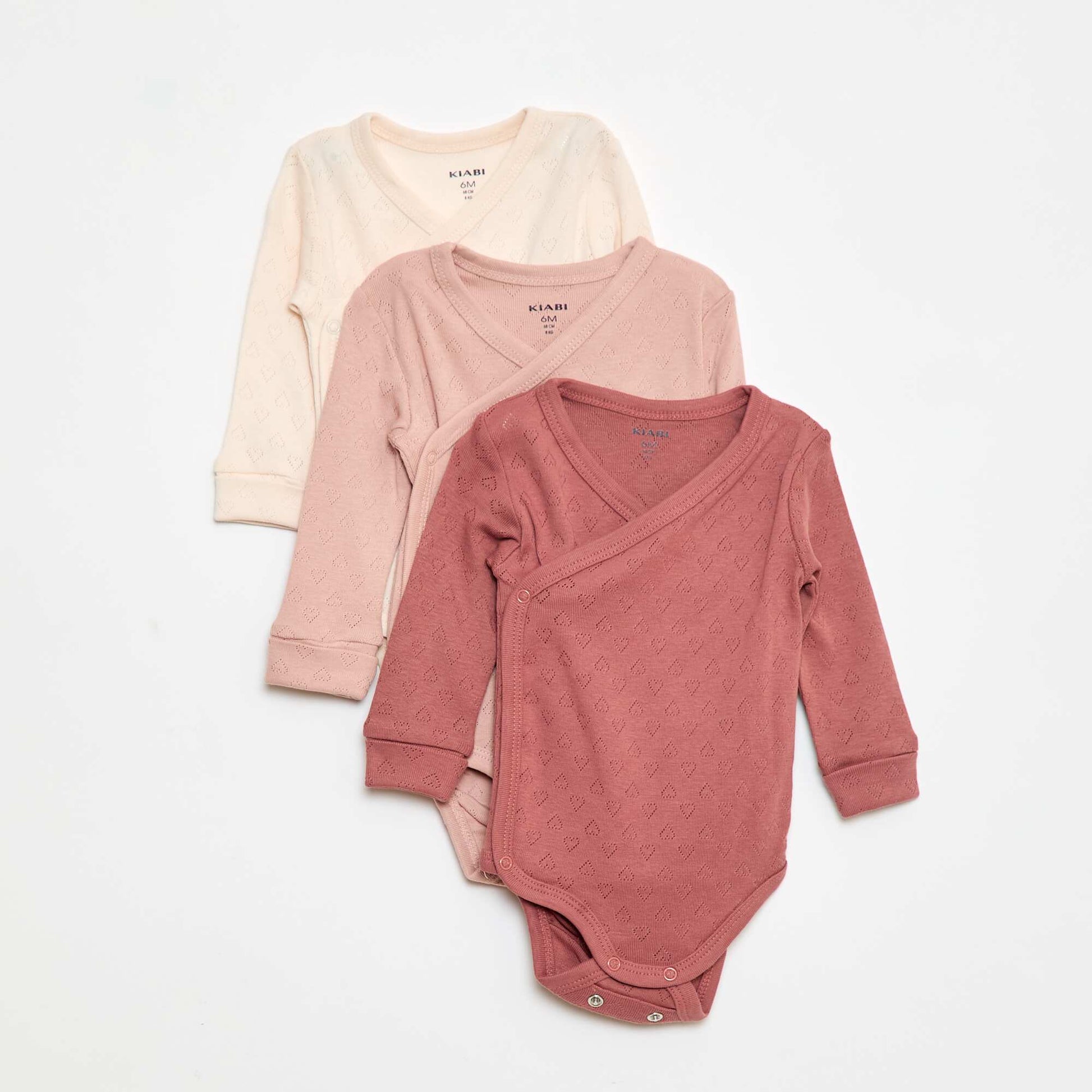 Lot de 3 bodies évolutif ROSE