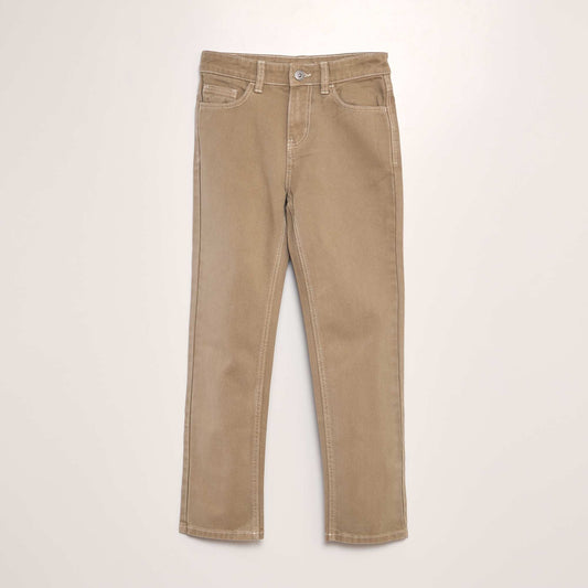 Jean droit uni Beige