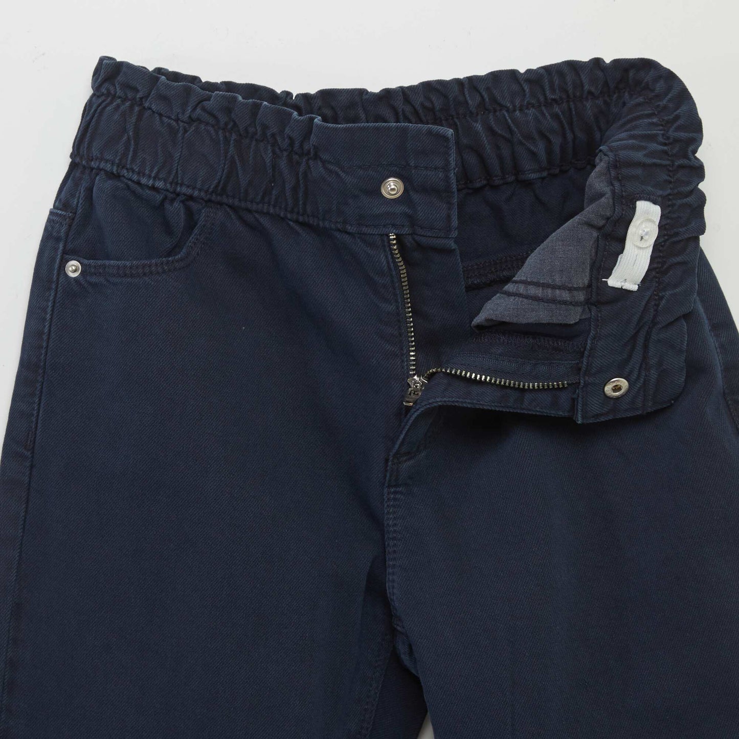 Pantalon twill volant e la ceinture Marine