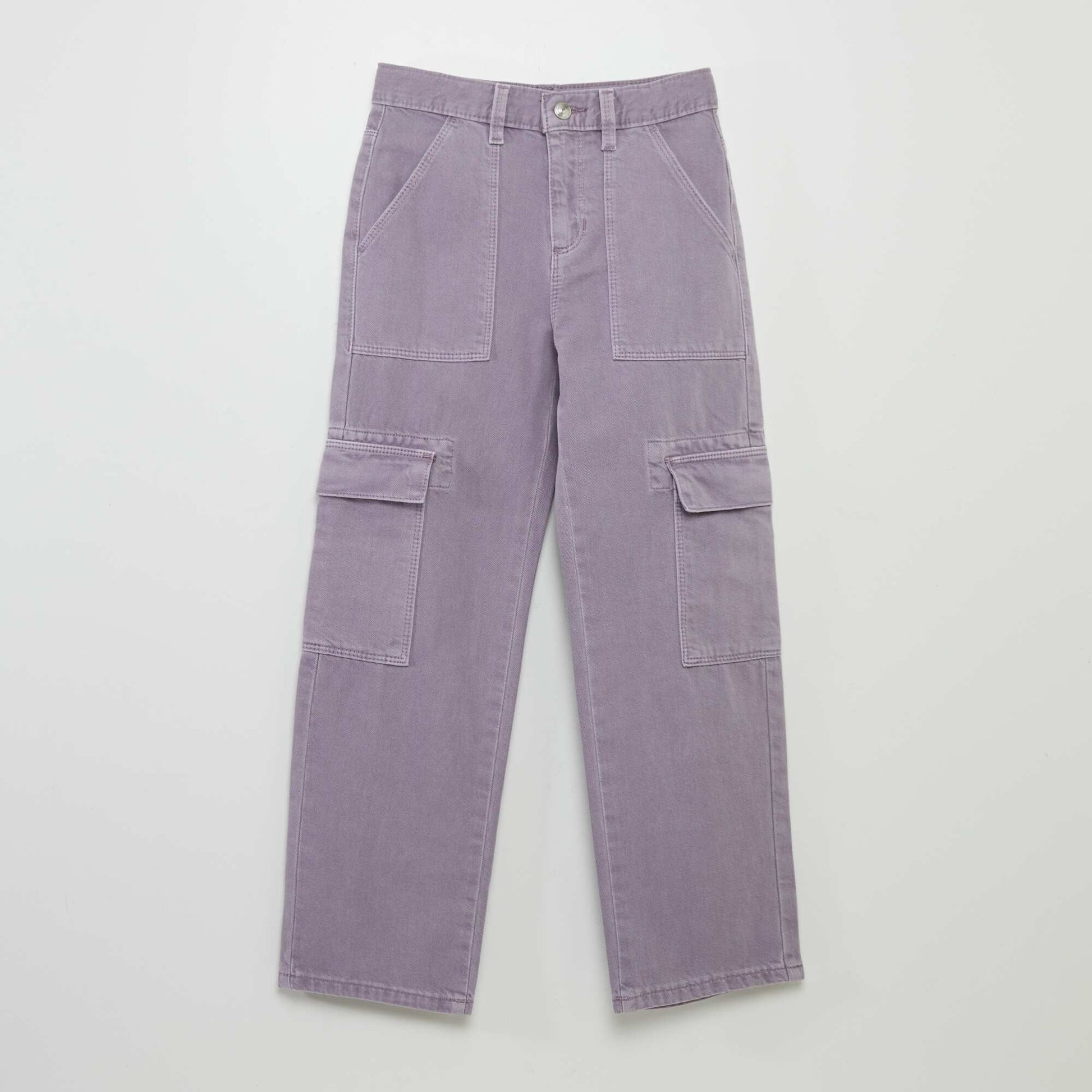 Pantalon denim multipoches Violet