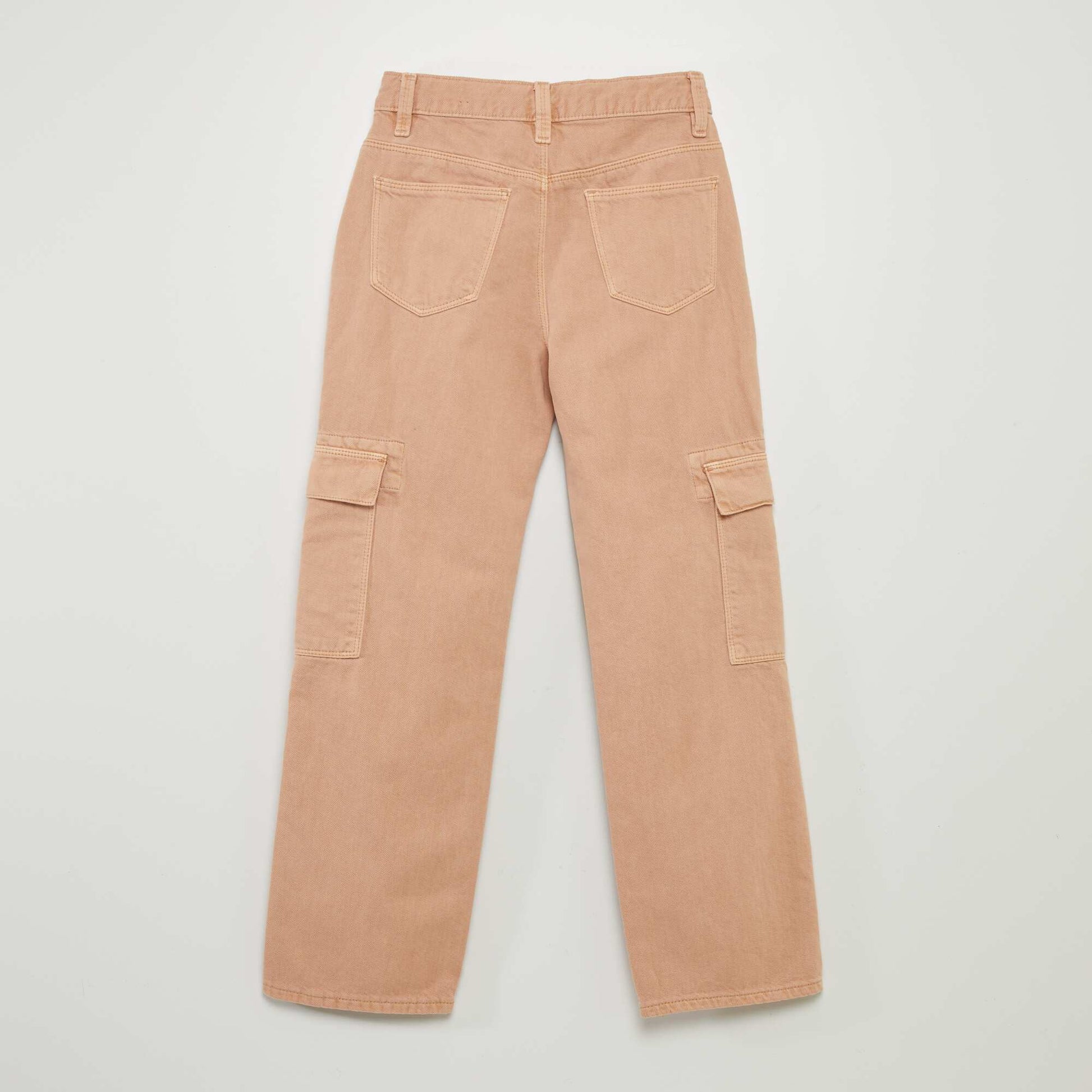 Pantalon denim multipoches Beige