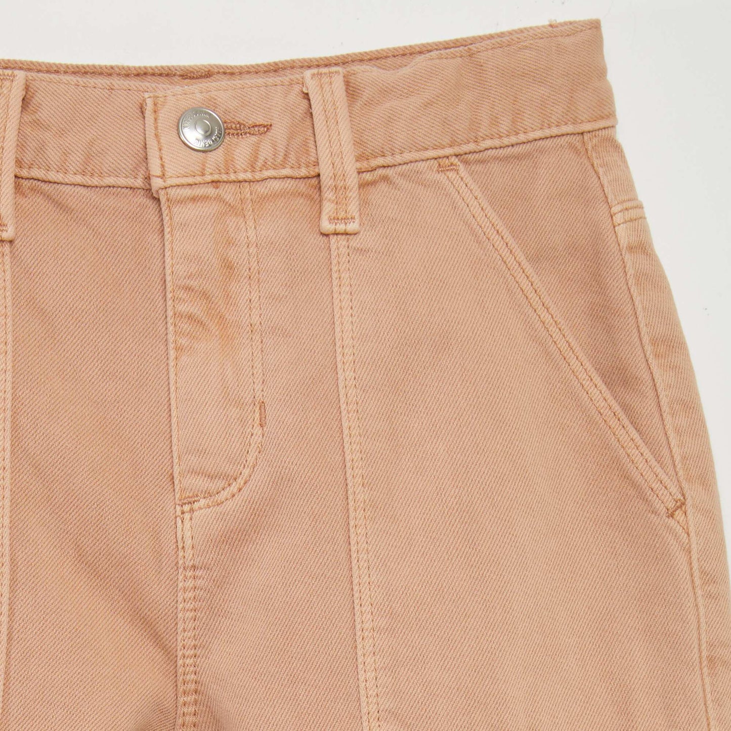 Pantalon denim multipoches Beige