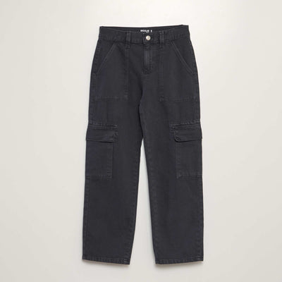 Pantalon denim multipoches NOIR