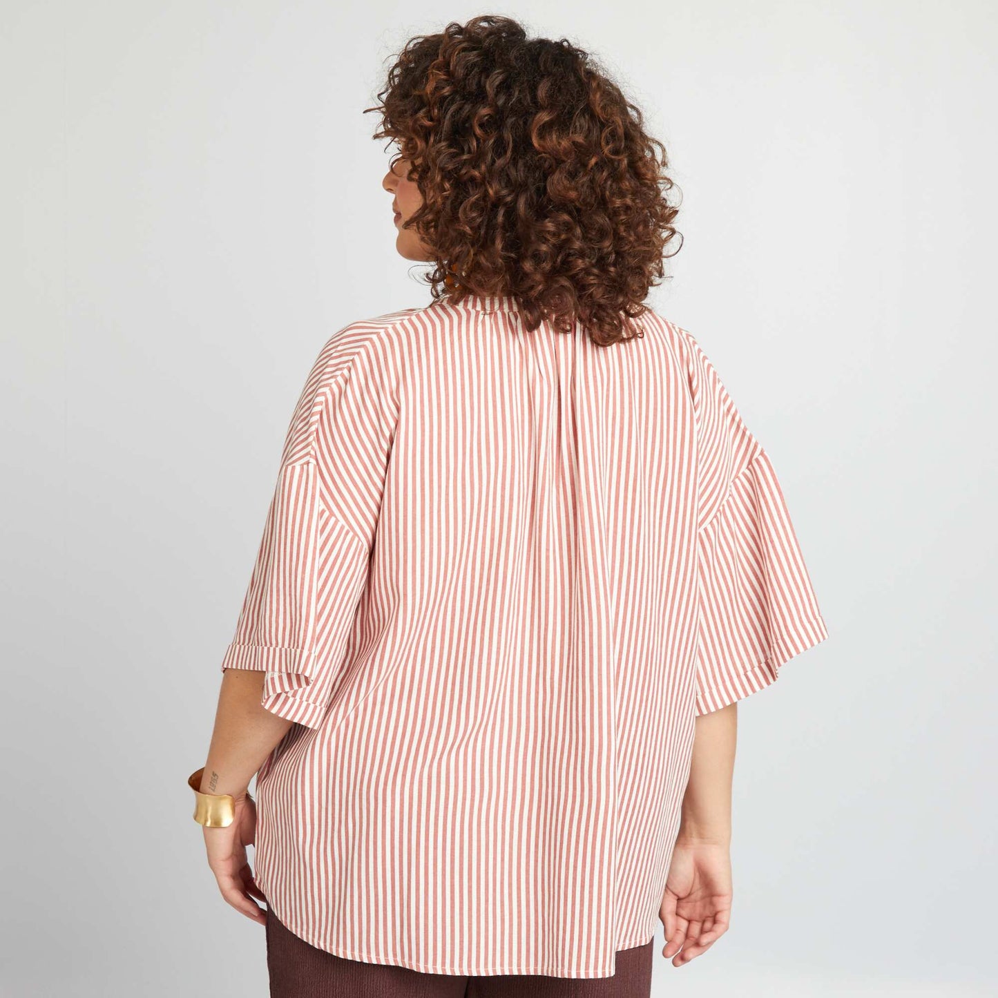 Blouse ample   col V Brique