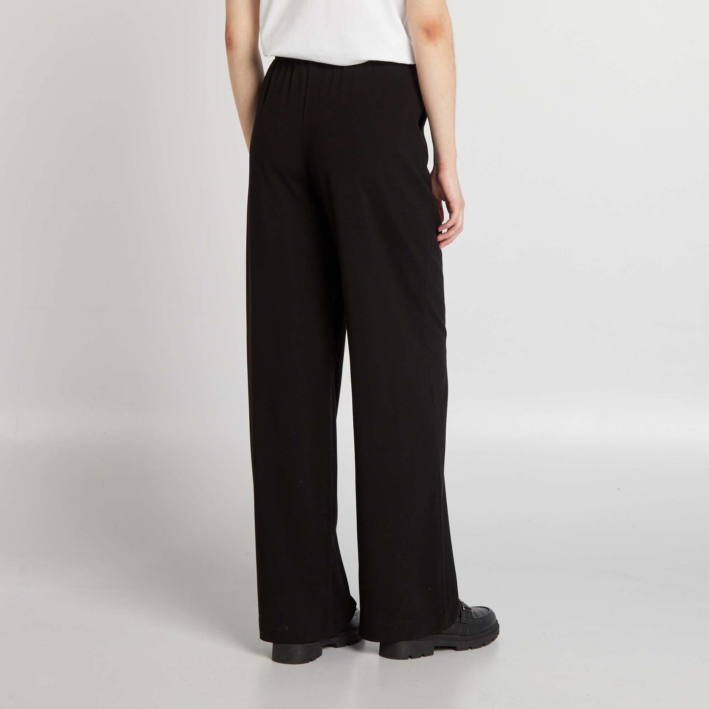 Pantalon uni large Noir