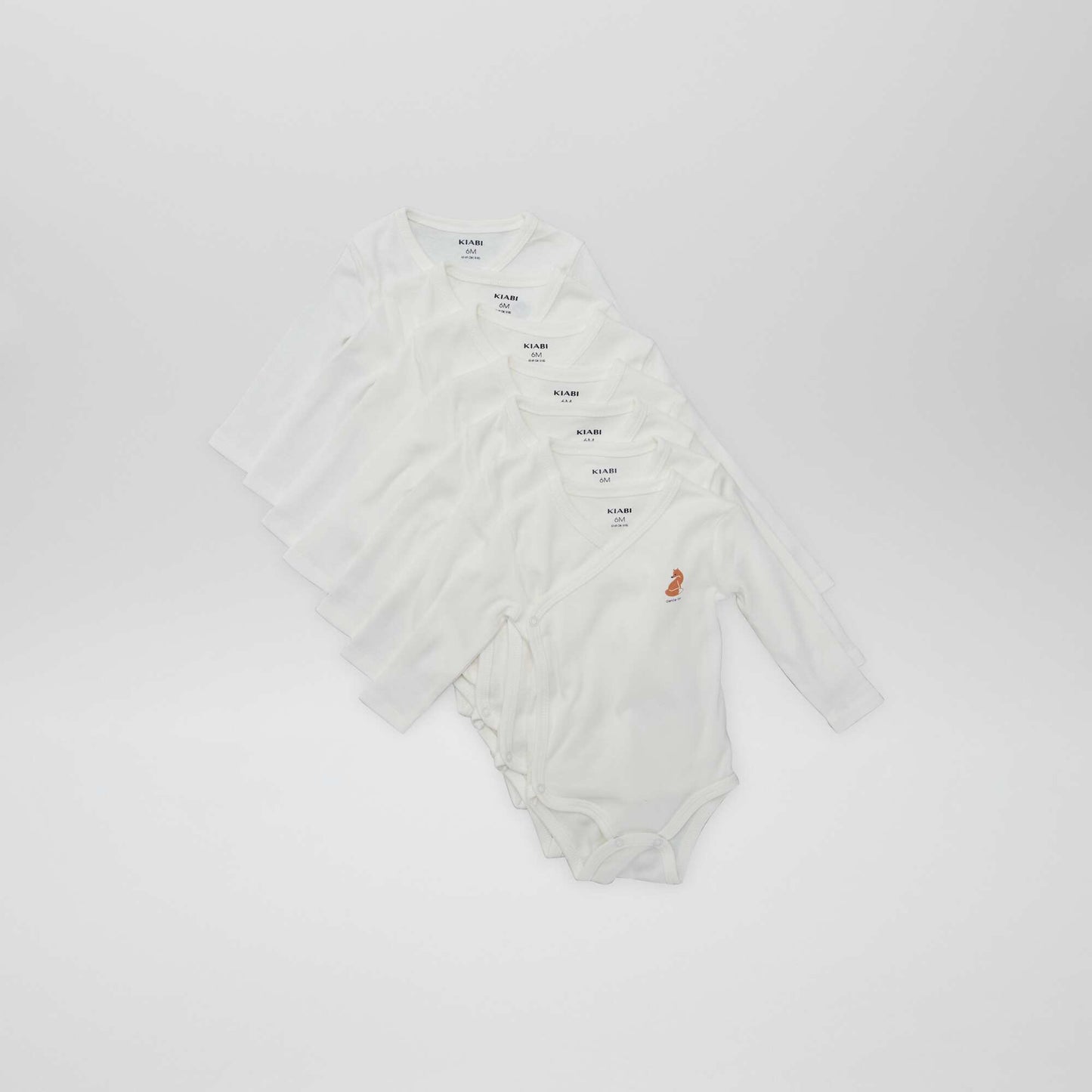 7 bodies à forme croisée + pochon de rangement BLANC
