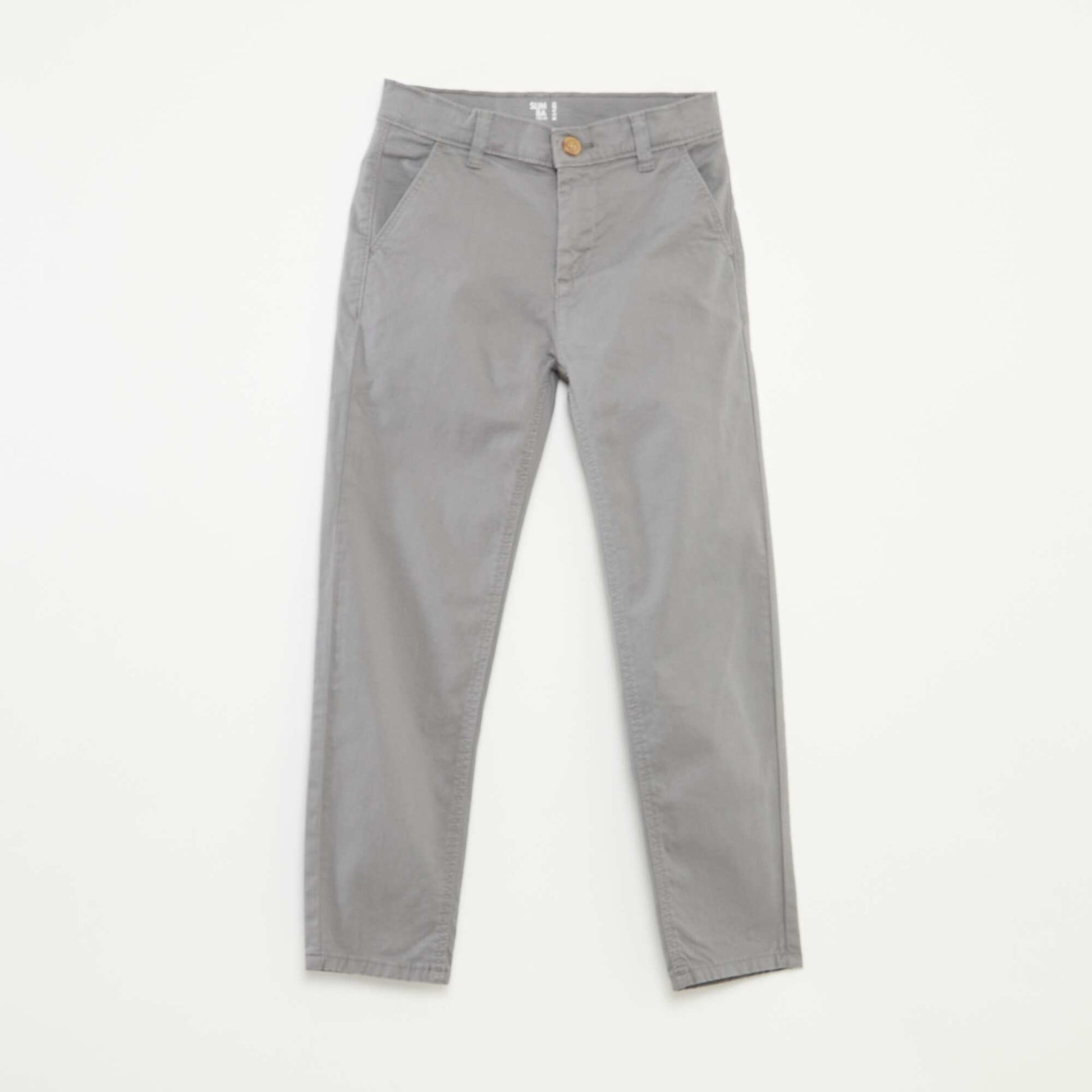 Pantalon chino slim GRIS