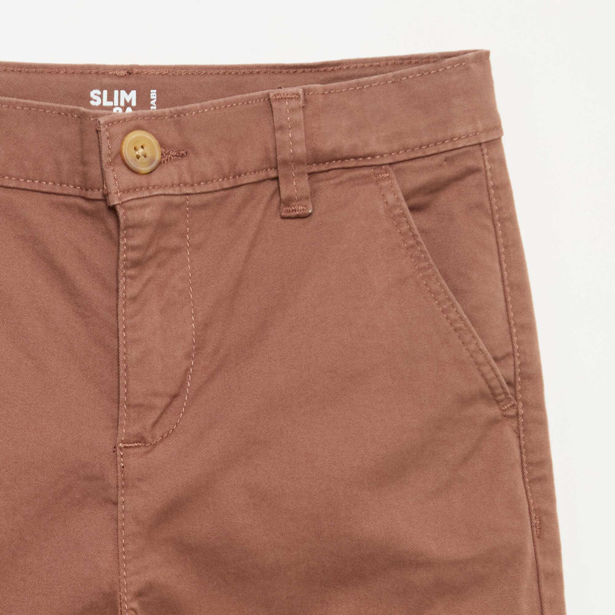 Pantalon chino slim MARRON