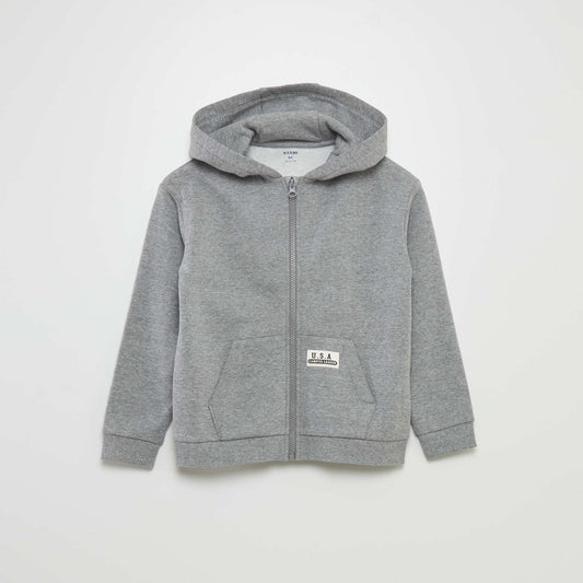 Sweat à capuche style américain Gris