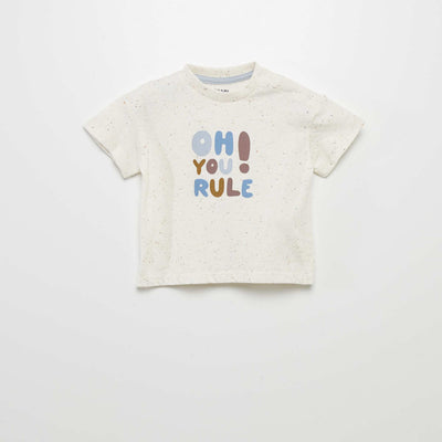 T-shirt manches courtes mouchet Blanc mess