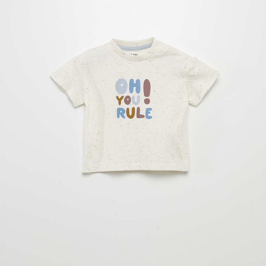 T-shirt   manches courtes mouchet  Blanc mess