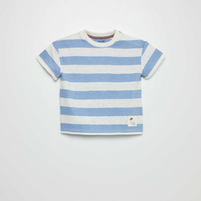 T-shirt léger en lin mélangé Bleu