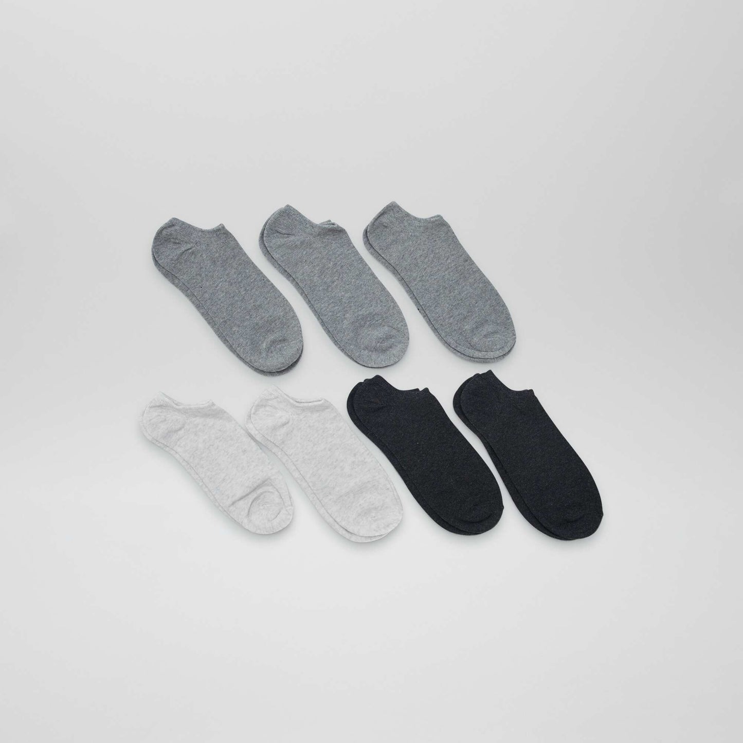 Lot de 4 paires de chaussettes invisibles gris