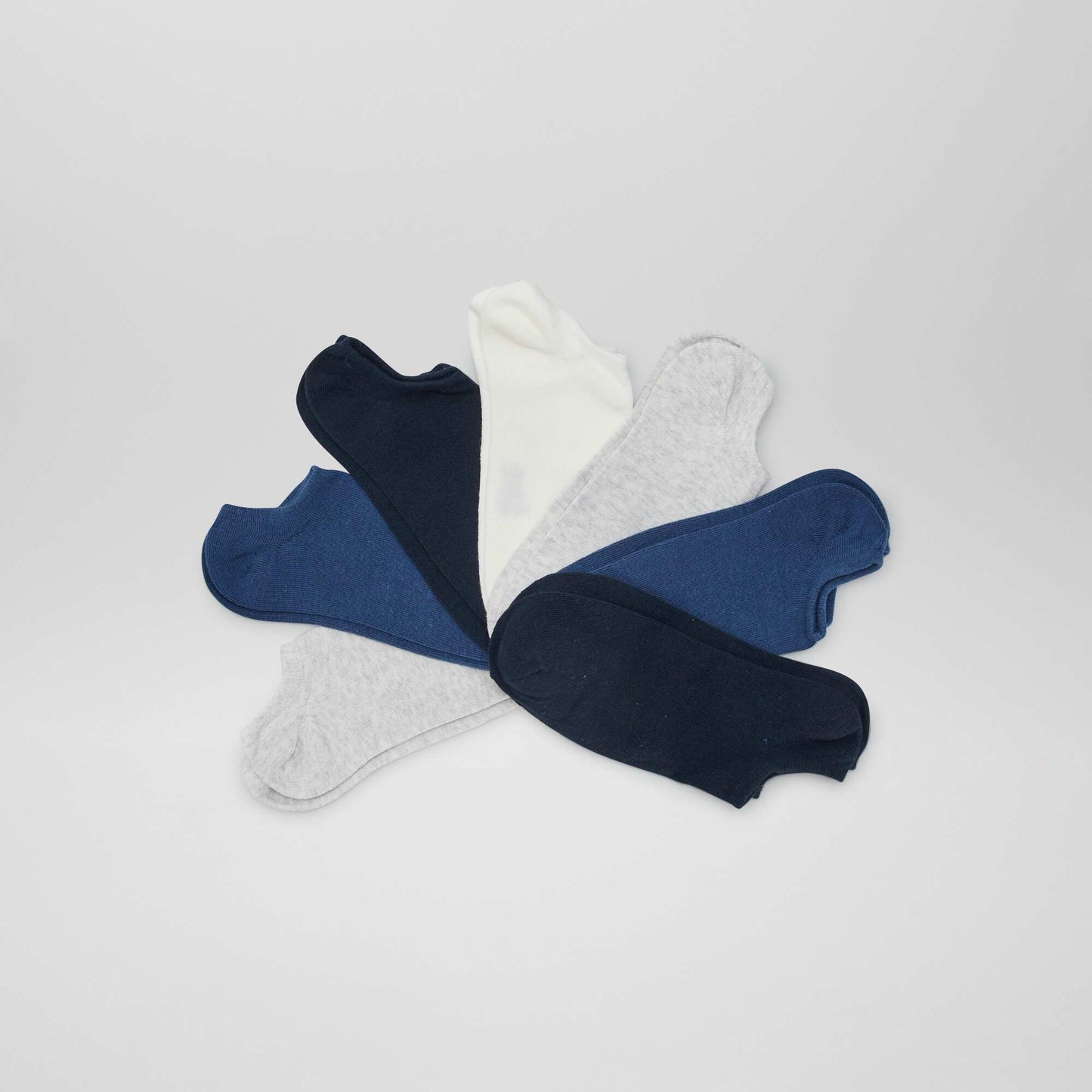 Lot de 4 paires de chaussettes invisibles Bleu