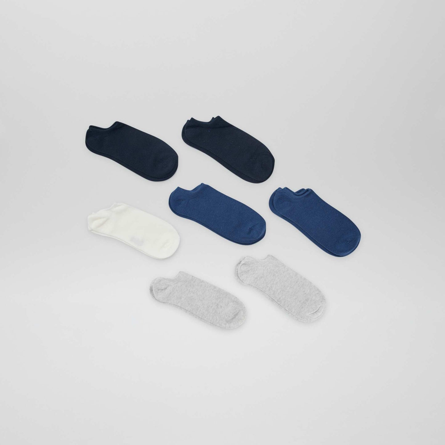 Lot de 4 paires de chaussettes invisibles Bleu