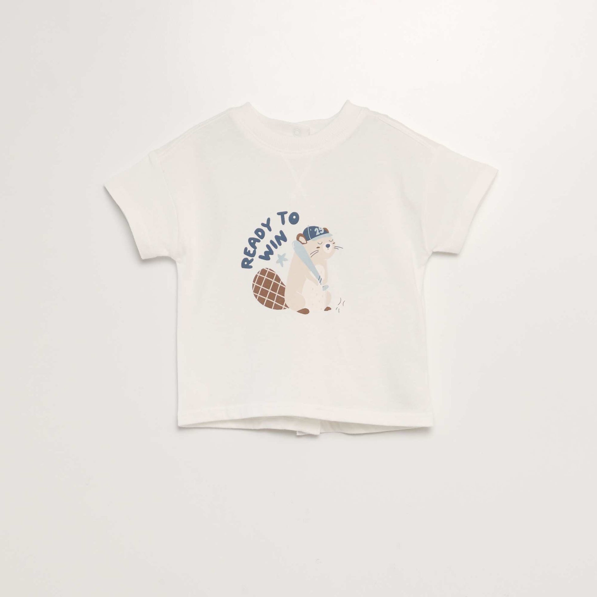 Tee-shirt manches courtes imprim Blanc