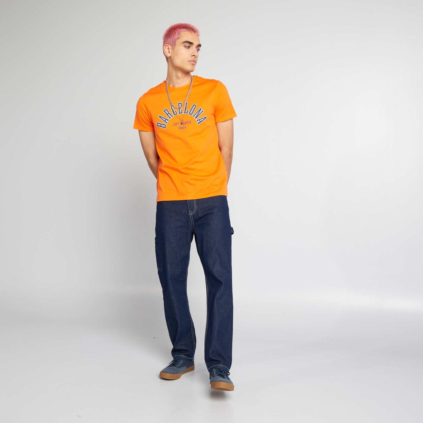 T-shirt imprim    message Orange