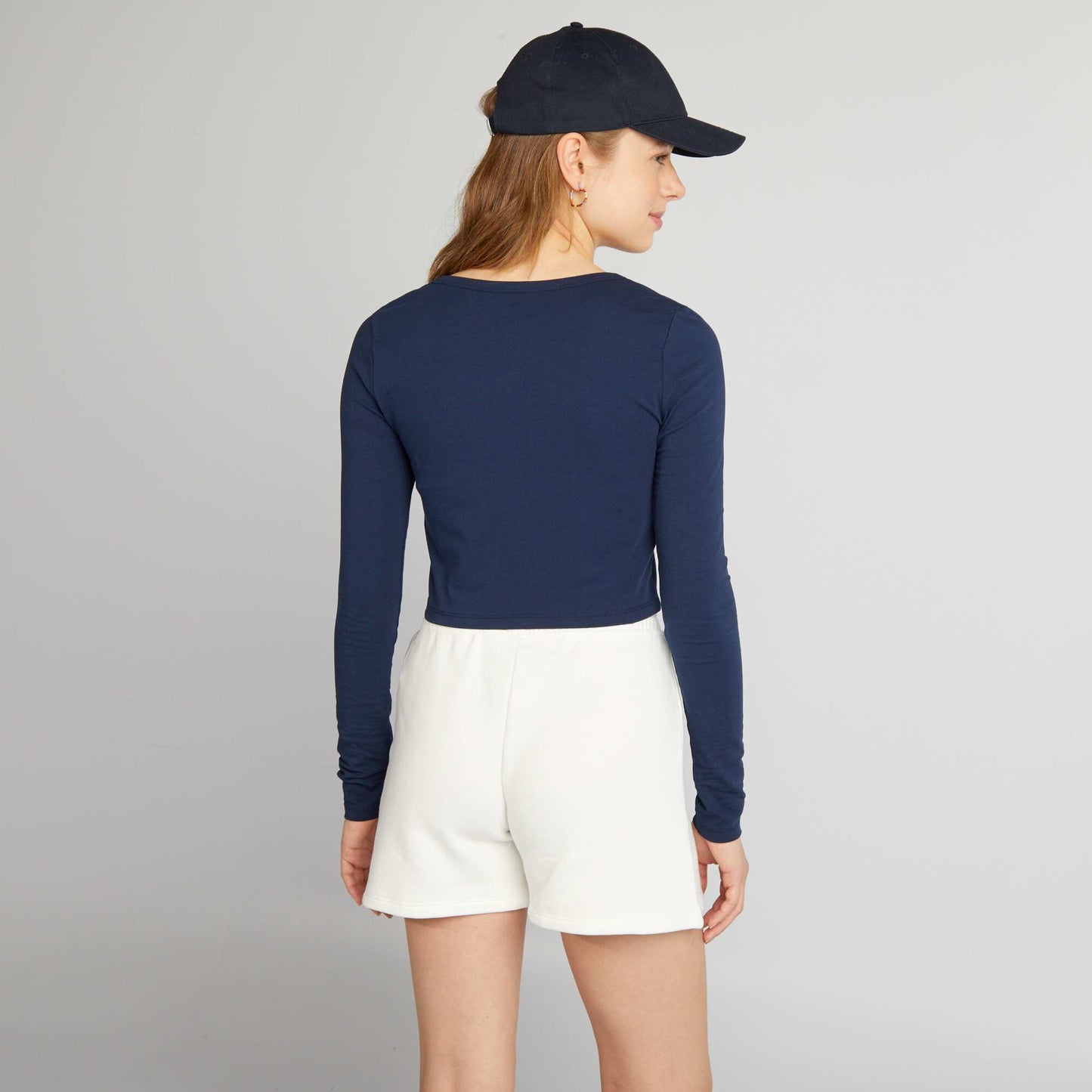 Crop-top manches longues Bleu