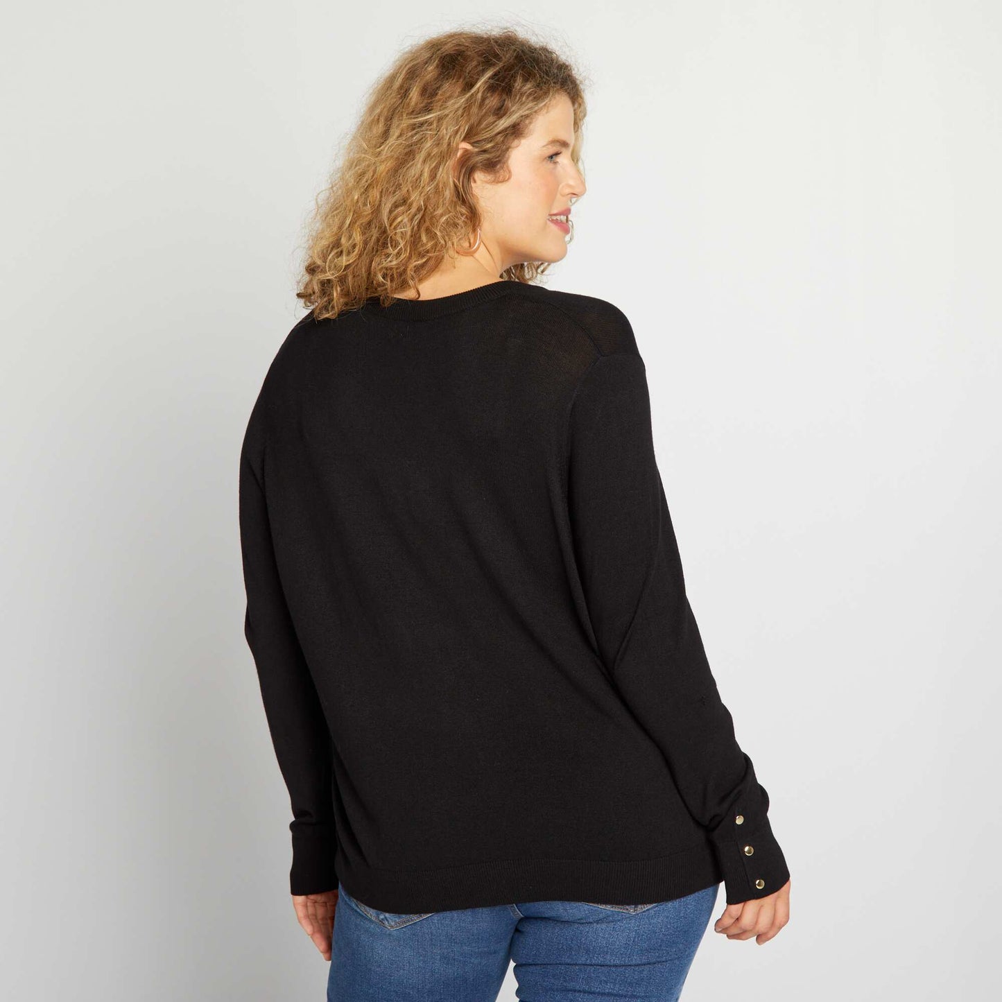 Pull en maille c tel e noir