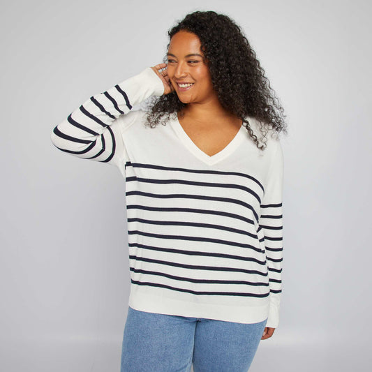 Pull en maille c tel e Blanc ray