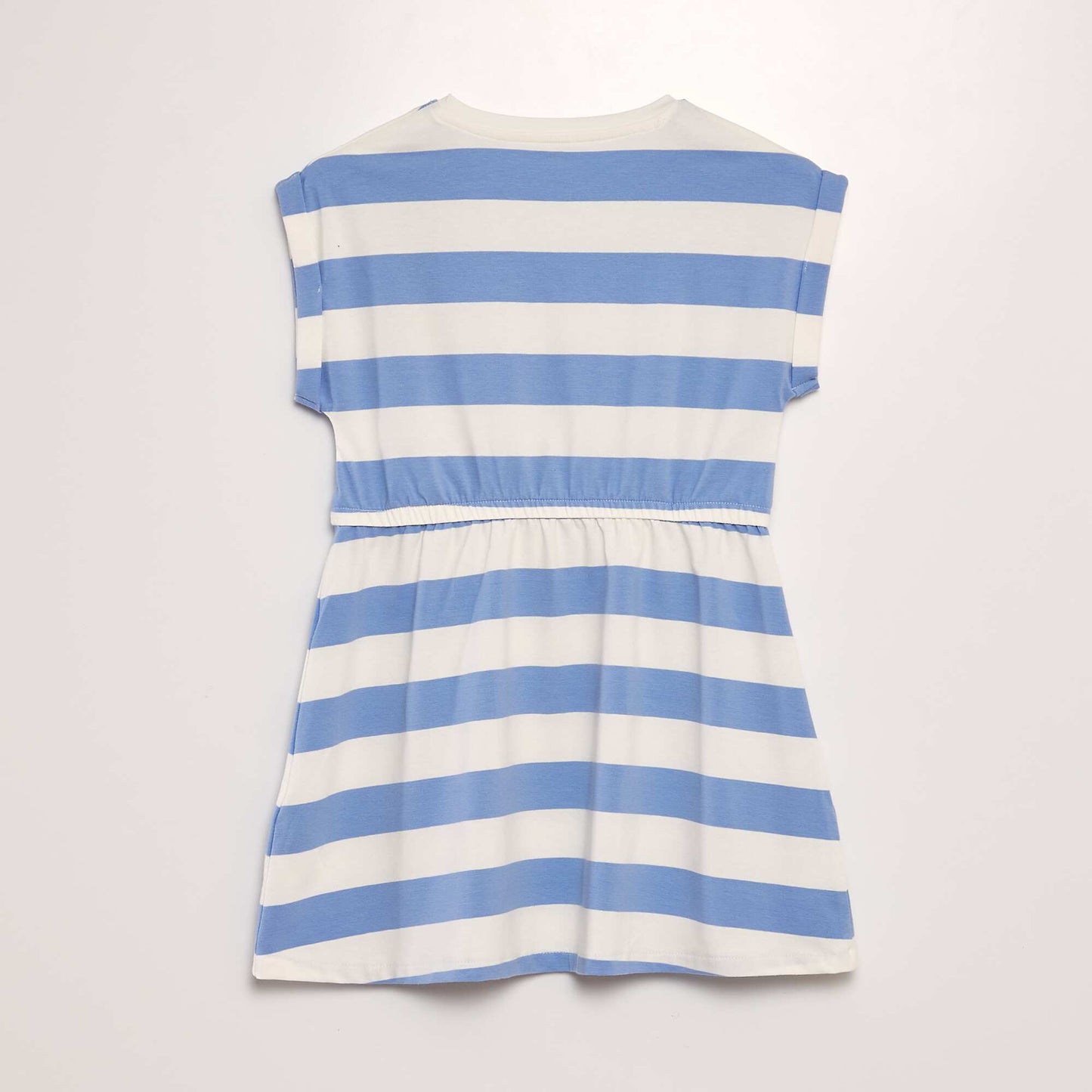 Robe en coton stretch la taille marqu e Bleu