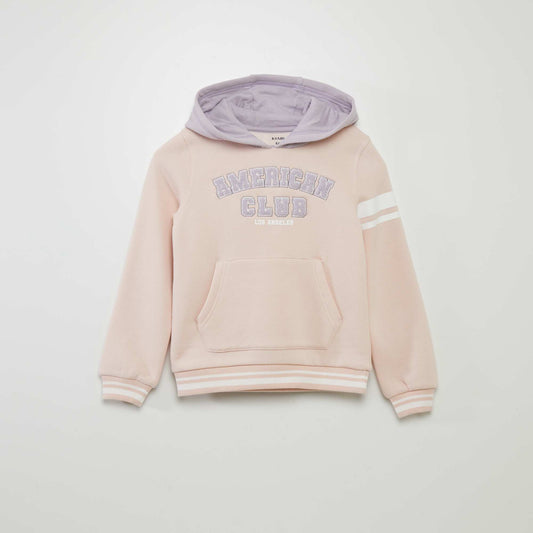 Sweat capuche bicolore style am ricain Rose