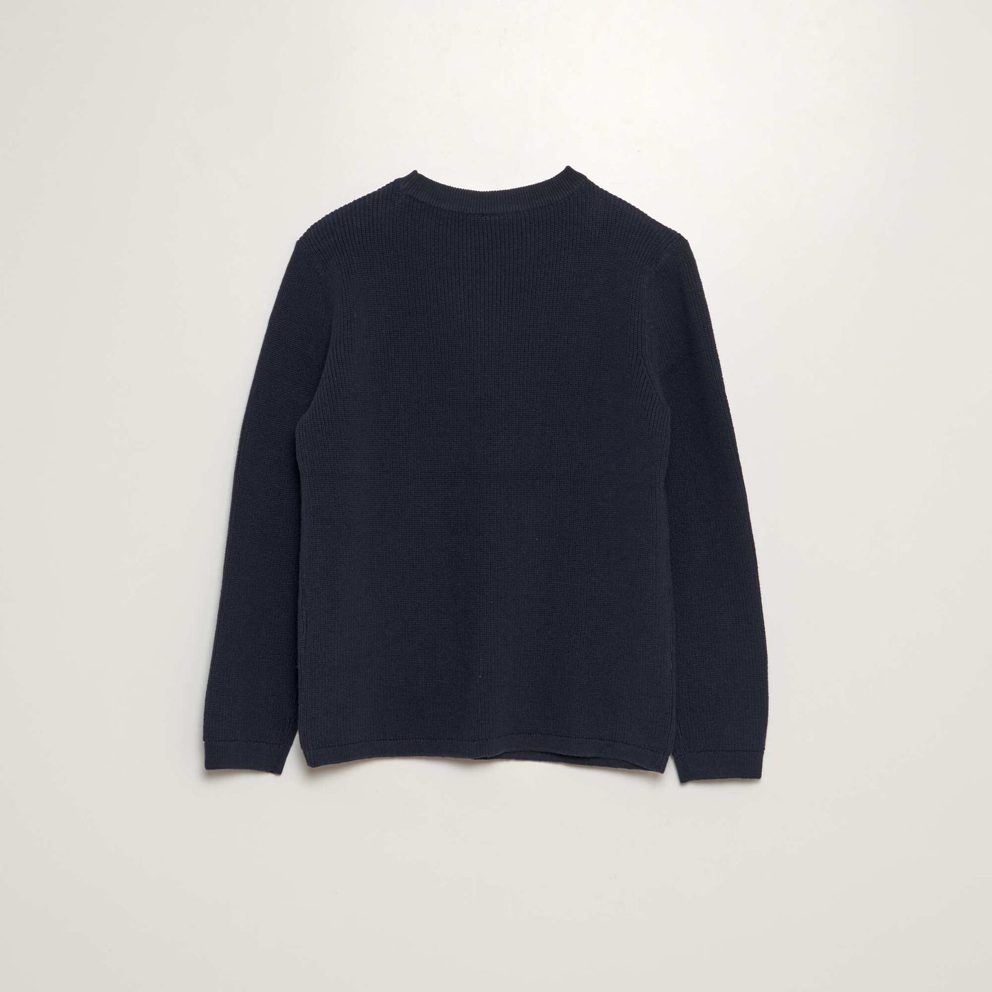 Pull en maille col rond bleu marine