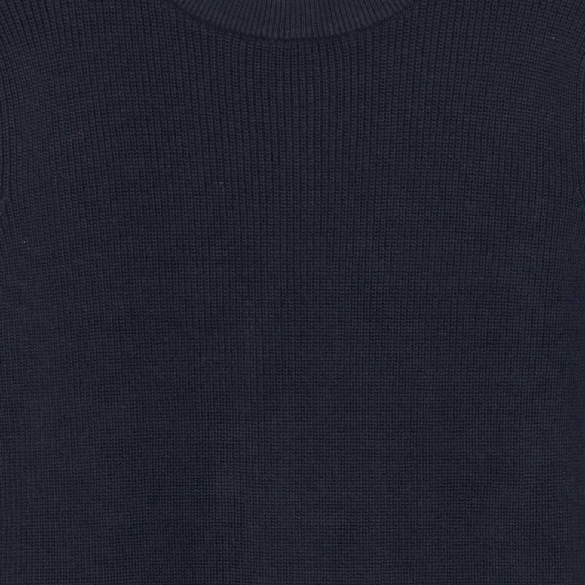 Pull en maille col rond bleu marine