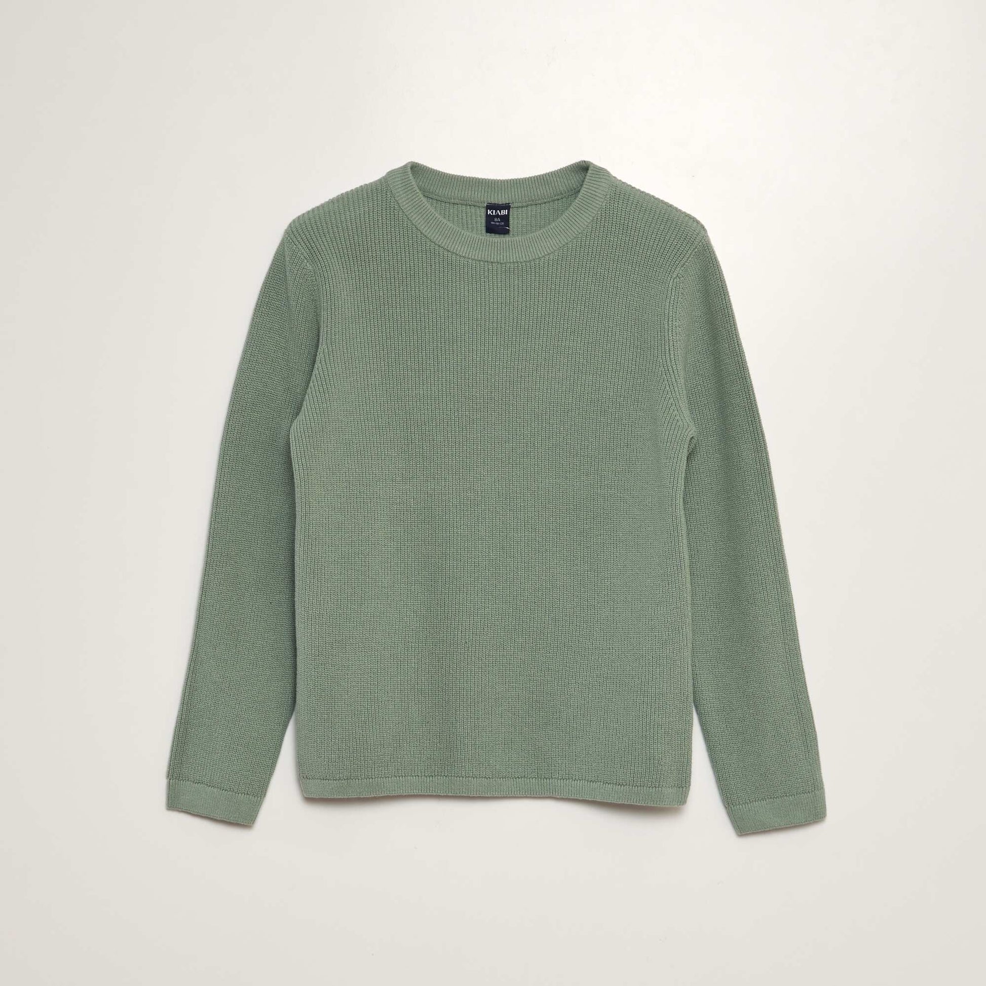 Pull en maille col rond Vert